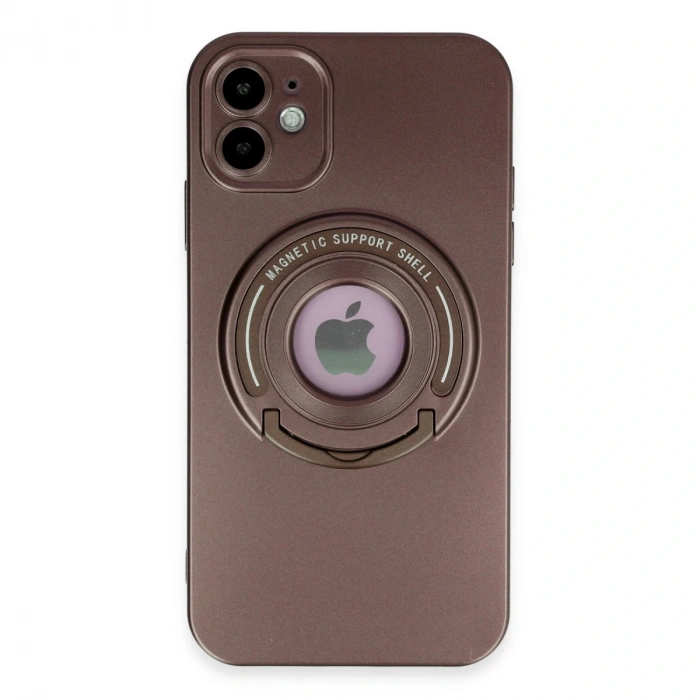 İphone 12 Kılıf Lukka Magneticsafe Kapak - Kahverengi