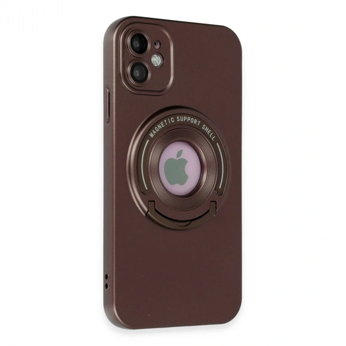 İphone 12 Kılıf Lukka Magneticsafe Kapak - Kahverengi