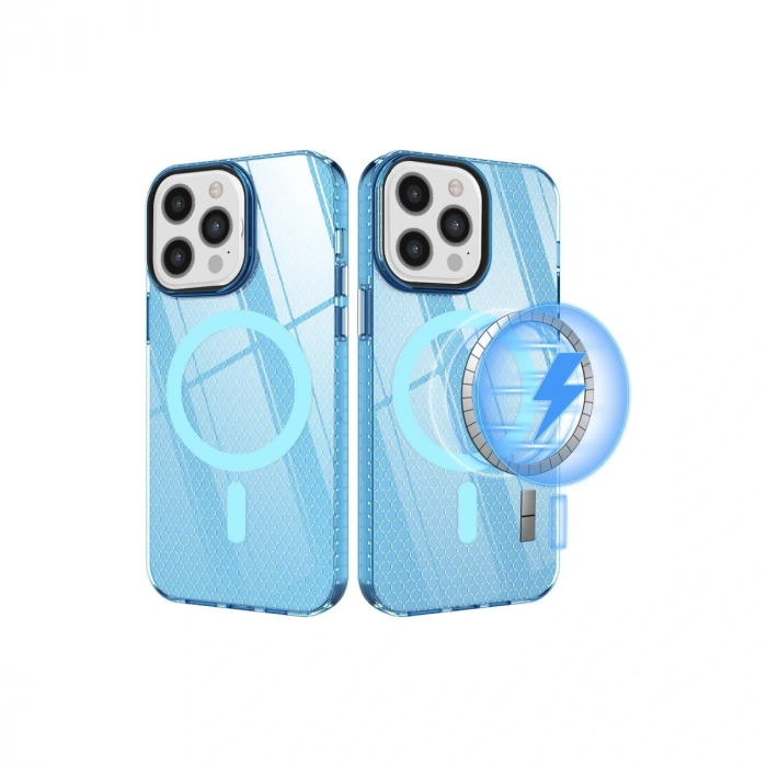 İphone 12 Pro Max Kılıf Beta Magneticsafe Silikon - Mavi