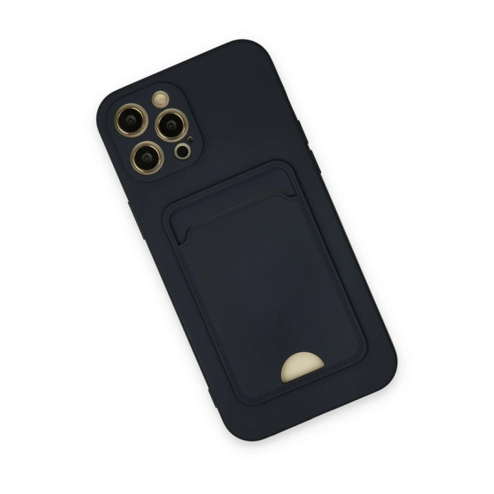 İphone 12 Pro Max Kılıf Kelvin Kartvizitli Silikon - Lacivert
