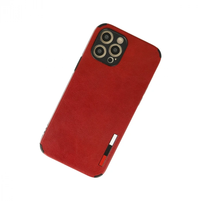 İphone 12 Pro Max Kılıf Loop Deri Silikon - Kırmızı