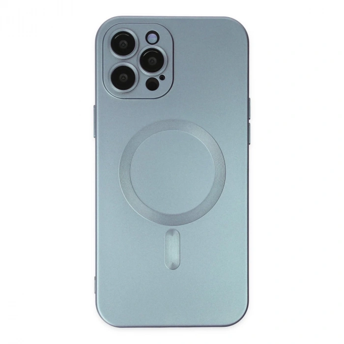 İphone 12 Pro Max Kılıf Moshi Lens Magneticsafe Silikon - Sierra Blue