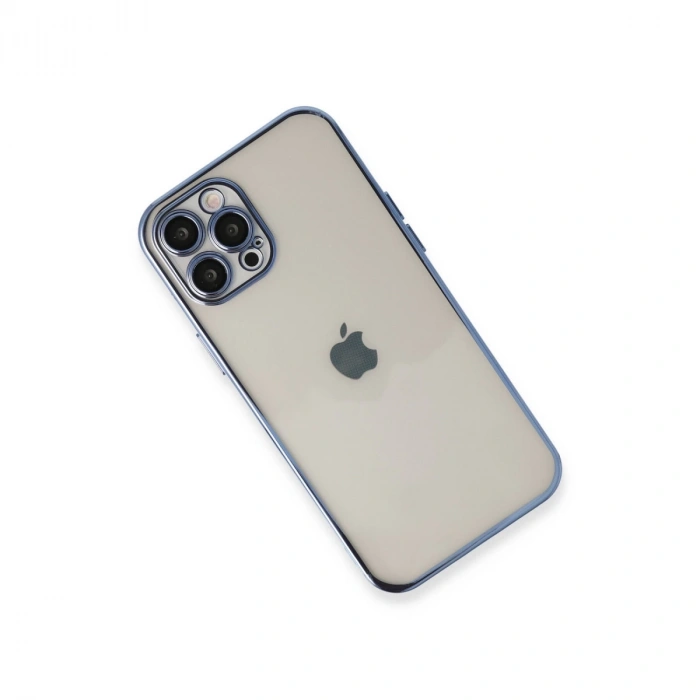İphone 12 Pro Max Kılıf Razer Lensli Silikon - Açık Mavi