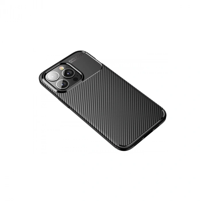 İphone 13 Pro Kılıf Auto Focus Karbon Kapak - Siyah