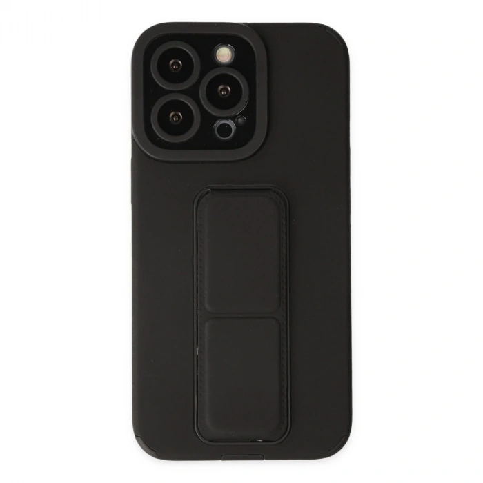 İphone 13 Pro Kılıf Mega Standlı Silikon - Siyah