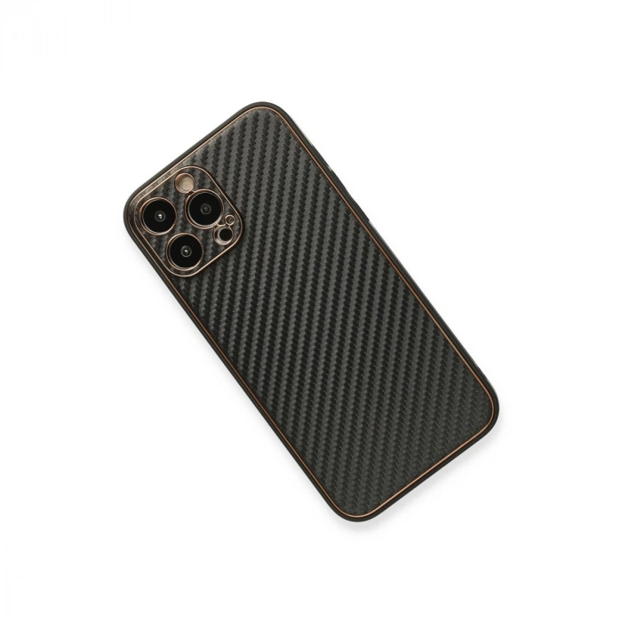 İphone 13 Pro Max Kılıf Coco Karbon Silikon - Siyah