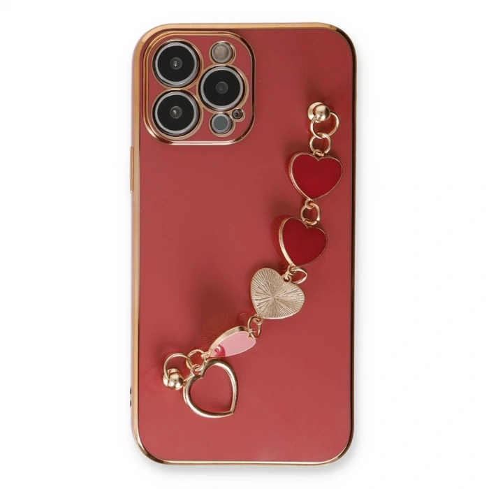 İphone 13 Pro Max Kılıf Esila Silikon - Kırmızı