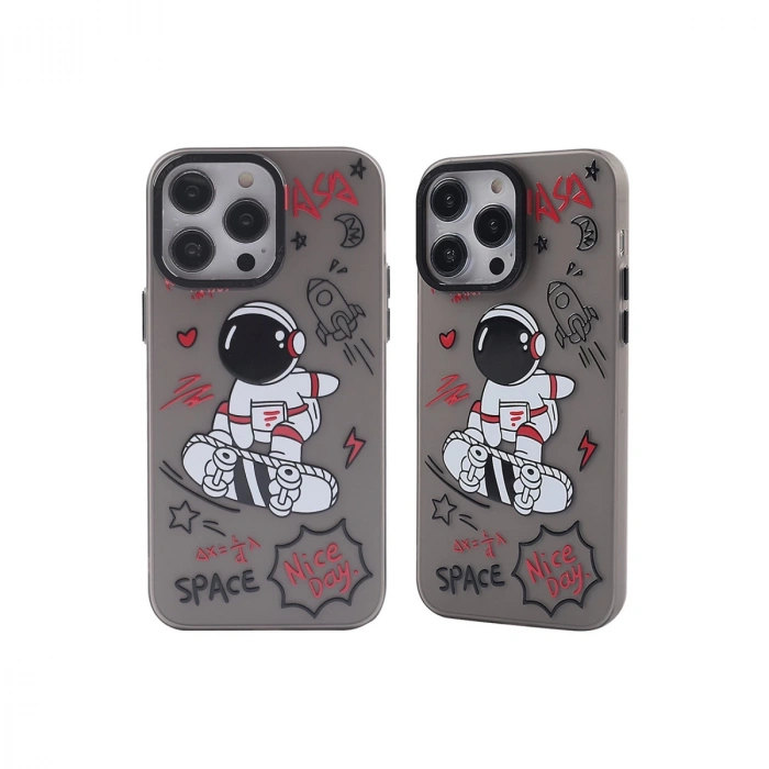 İphone 13 Pro Max Kılıf Prada Desenli Kapak - Prada Siyah - 1