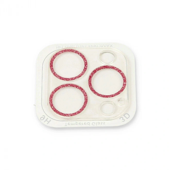 İphone 13 Pro Shine Kamera Lens Koruma Cam - Pembe
