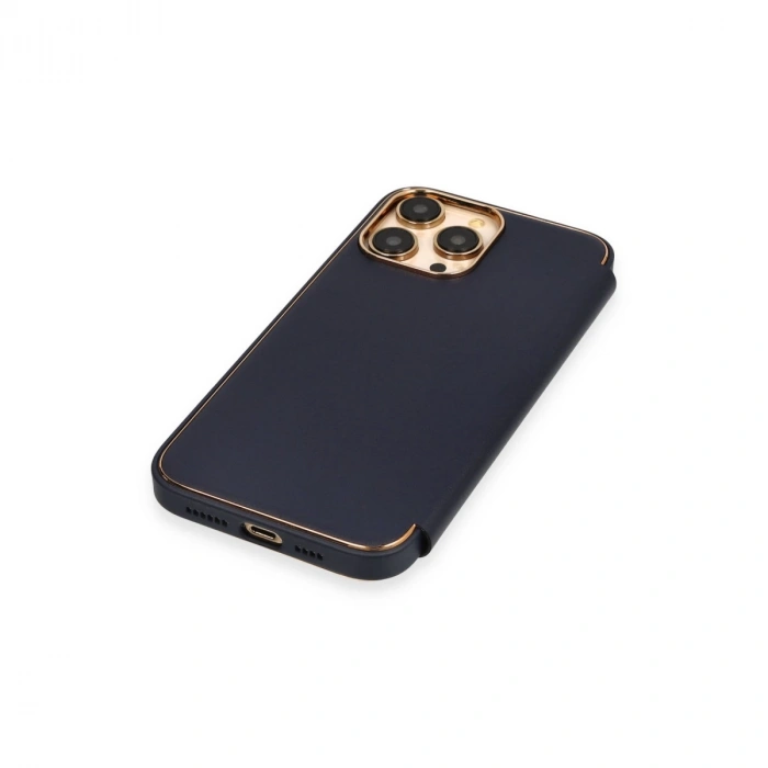 İphone 14 Pro Kılıf Dolpin Kapaklı - Lacivert