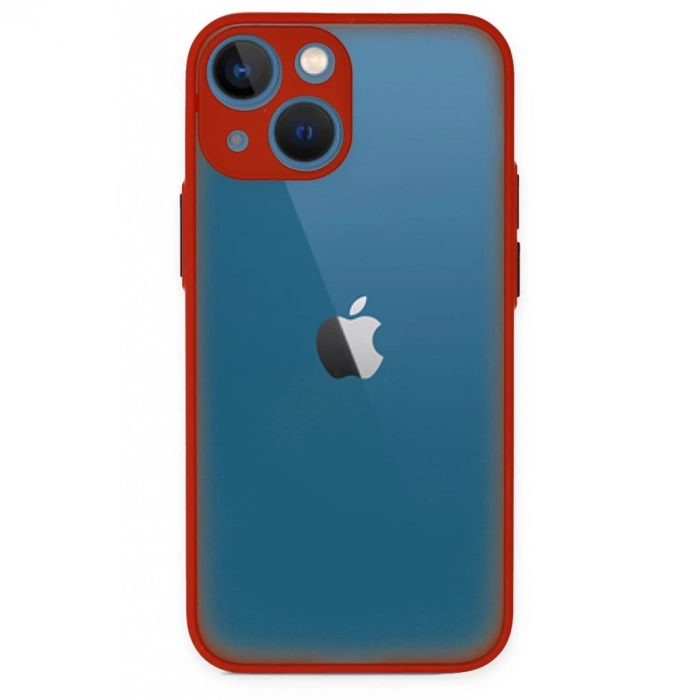 İphone 15 Kılıf Montreal Silikon Kapak - Kırmızı