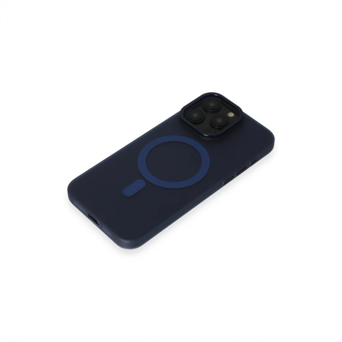 İphone 15 Pro Kılıf Lodos Magneticsafe Mat Kapak - Mavi