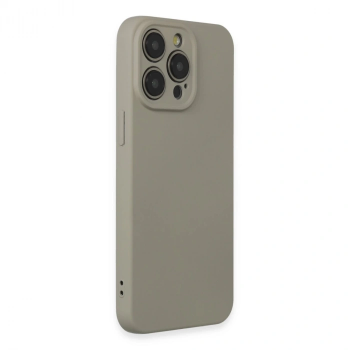 İphone 15 Pro Max Kılıf Nano İçi Kadife Silikon - Beyaz Titanyum