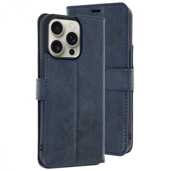 İphone 15 Pro Max Kılıf Trend S Plus Kapaklı Kılıf - Lacivert