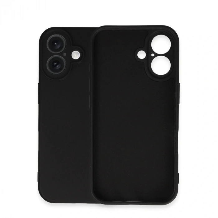 İphone 16 Plus Kılıf Nano İçi Kadife Silikon - Siyah