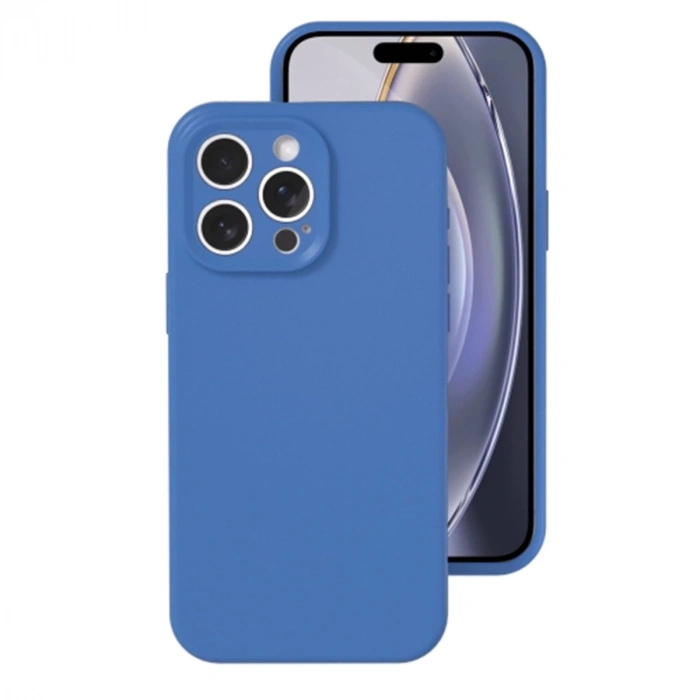 İphone 16 Pro Kılıf Nano İçi Kadife Silikon - Mavi