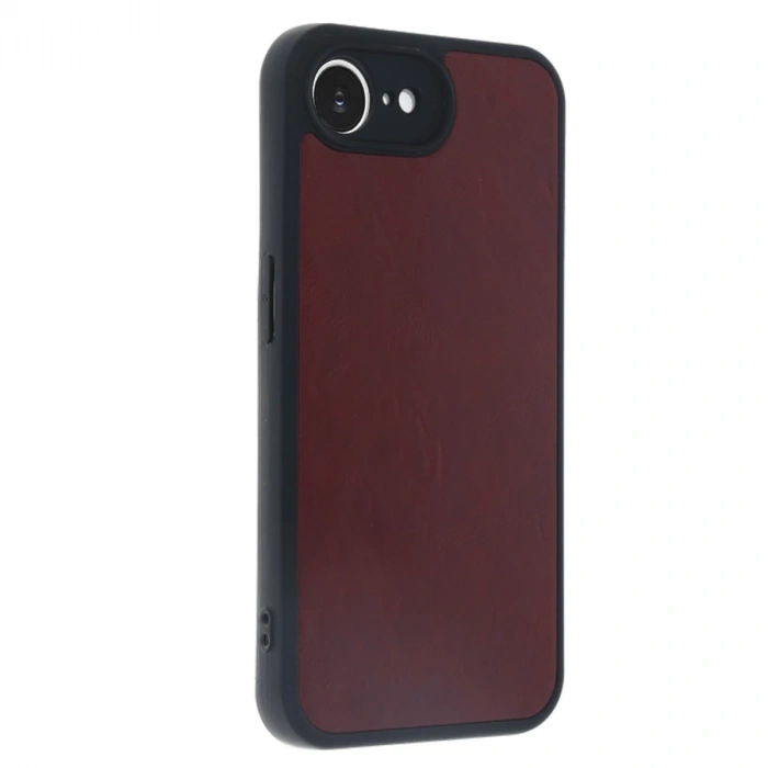İphone 16e Kılıf Aras Deri Kapak - Bordo