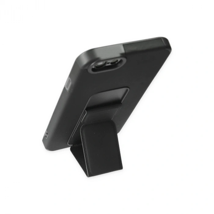 İphone 6 Kılıf Mega Standlı Silikon - Siyah