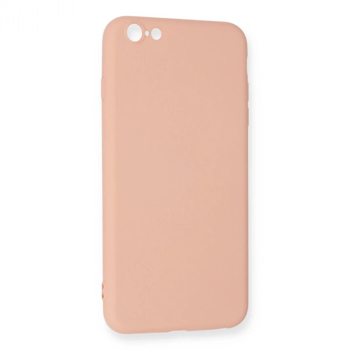 İphone 6 Plus Kılıf Nano İçi Kadife Silikon - Pudra