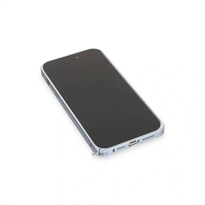 Joko İphone 13 Pro Max Kılıf Metal Bumper Magneticsafe Kapak - Sierra Blue