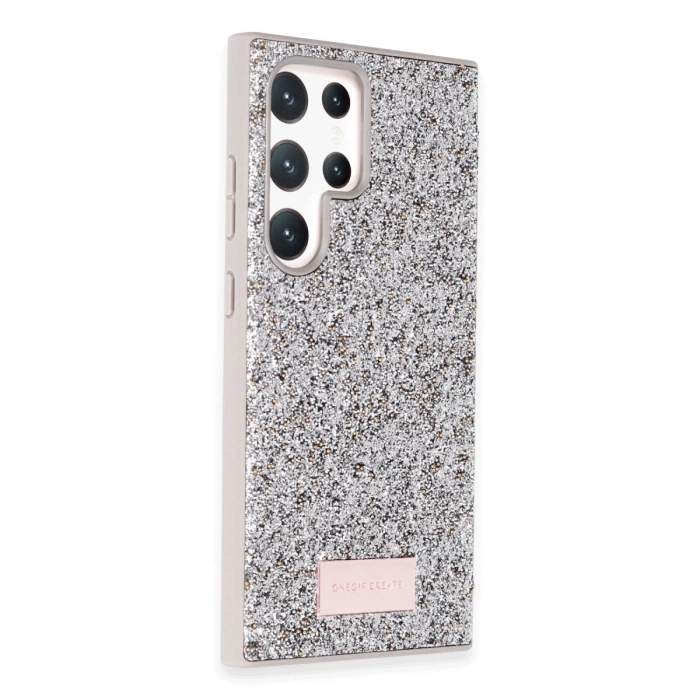 Onegif Samsung Galaxy S24 Ultra Bright Simli Kapak - Gümüş