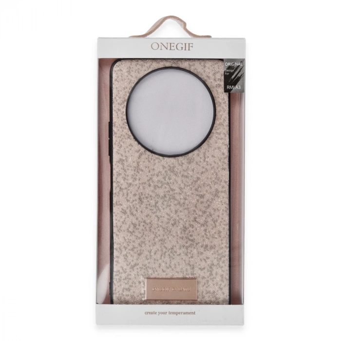 Onegif Xiaomi Redmi A3 4g Bright Simli Kapak - Gold