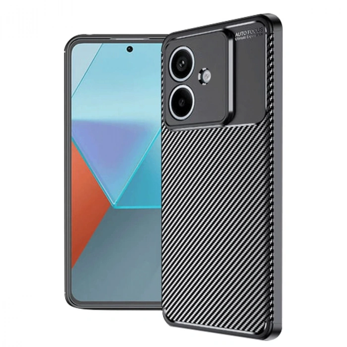 Oppo A3 Kılıf Auto Focus Karbon Kapak - Siyah