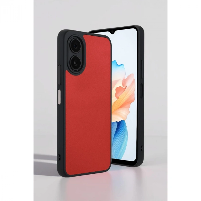 Oppo A38 Kılıf Aras Deri Kapak - Pudra