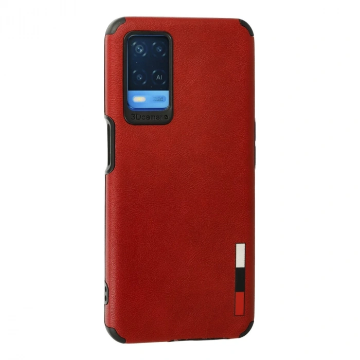 Oppo A54 4g Kılıf Loop Deri Silikon - Kırmızı