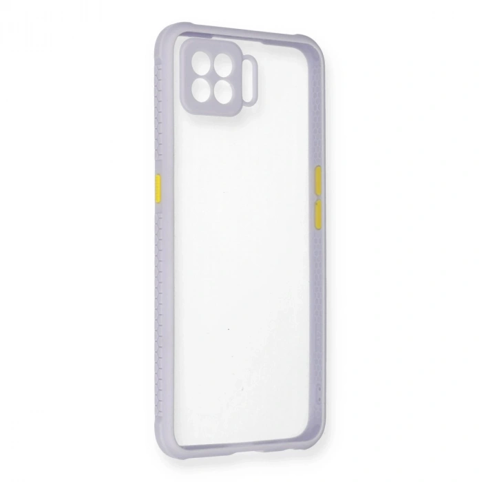 Oppo A73 Kılıf Miami Şeffaf Silikon - Lila