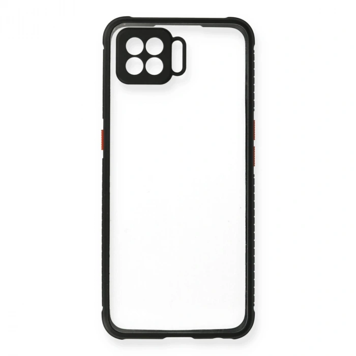 Oppo A73 Kılıf Miami Şeffaf Silikon - Siyah