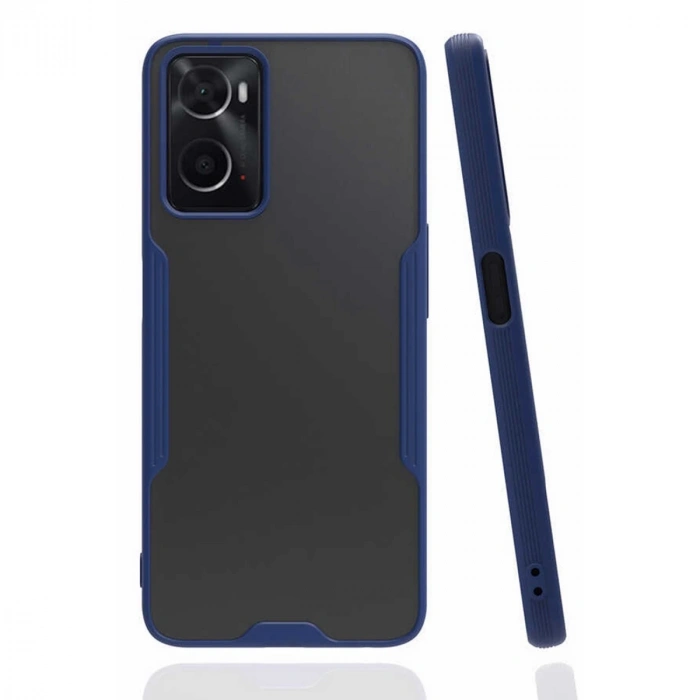 Oppo A96 Kılıf Platin Silikon - Lacivert