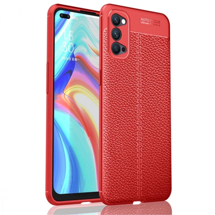 Oppo Reno 4 Pro Kılıf Auto Focus Kapak - Kırmızı