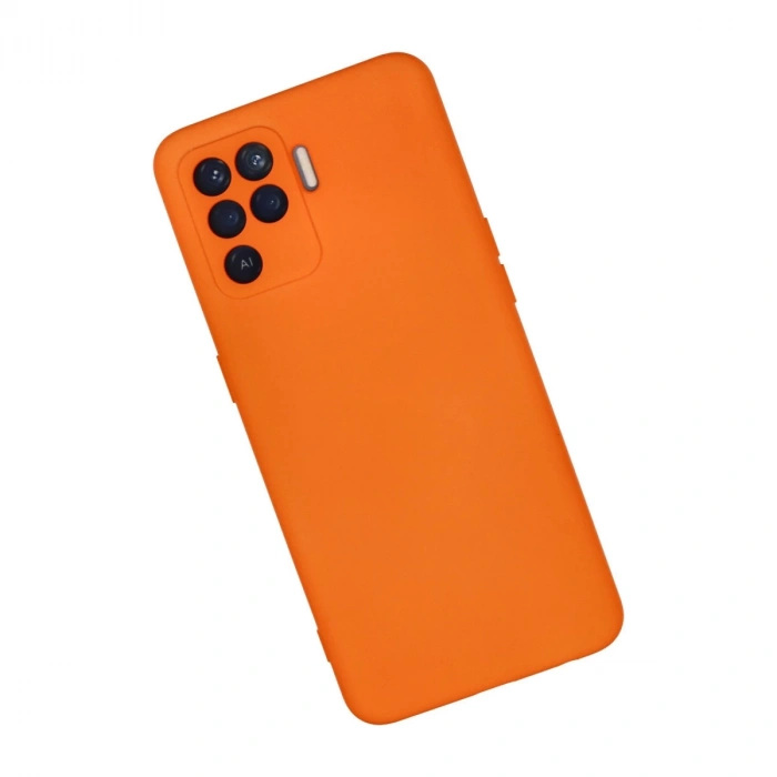 Oppo Reno 5 Lite Kılıf Nano İçi Kadife Silikon - Turuncu