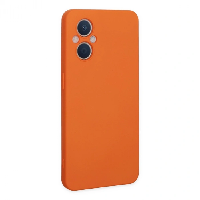 Oppo Reno 7 Lite Kılıf Nano İçi Kadife Silikon - Turuncu