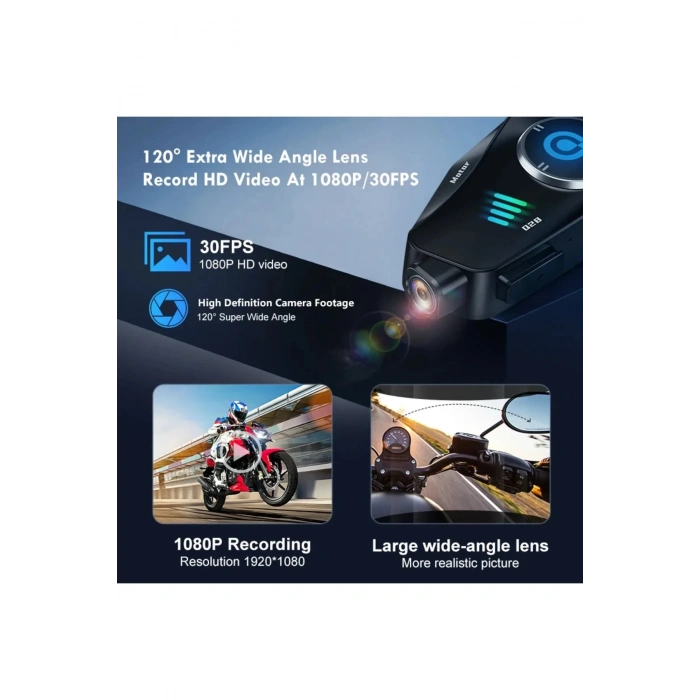 Q28 Motosiklet Kask Bluetooth Kulaklık 1080p Kamera Interkom Kulaklık Su Geçirmez Intercom