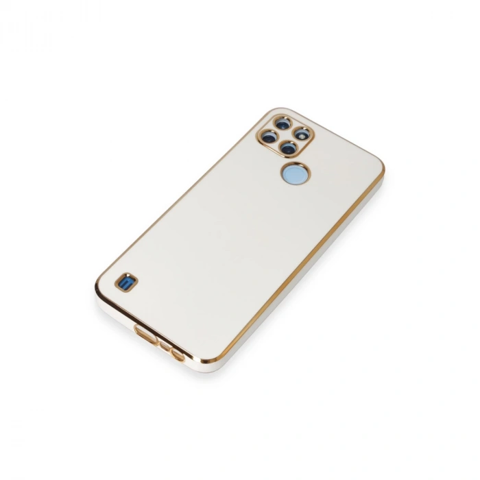 Realme C25y Kılıf Volet Silikon - Beyaz