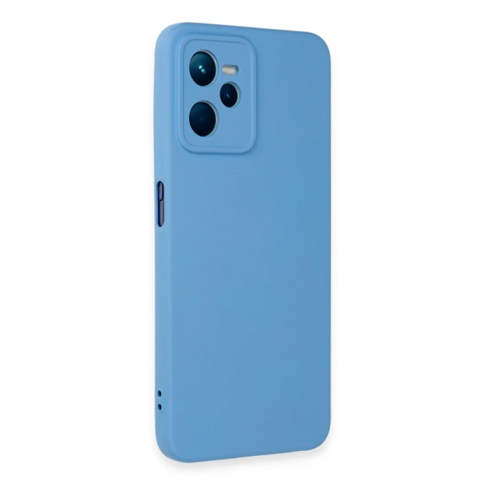 Realme C35 Kılıf Nano İçi Kadife Silikon - Mavi
