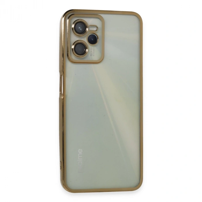 Realme C35 Kılıf Razer Lensli Silikon - Gold