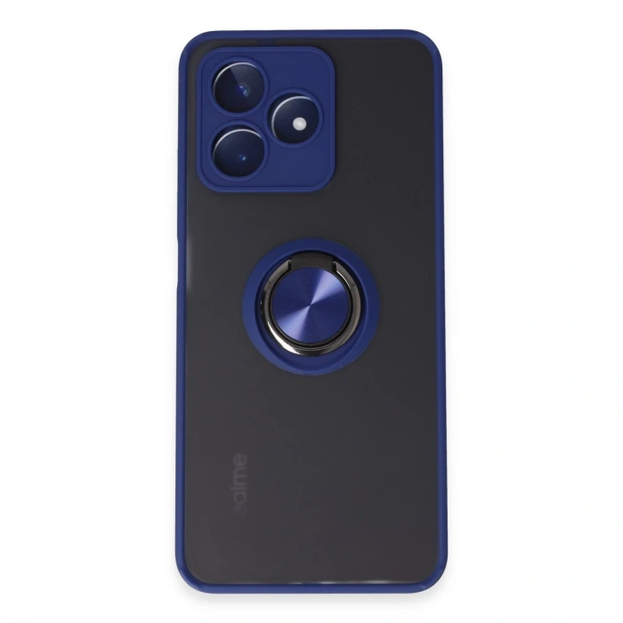 Realme C53 Kılıf Montreal Yüzüklü Silikon Kapak - Lacivert