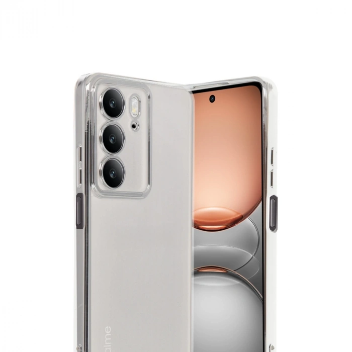 Realme C75 4g Kılıf Razer Lensli Silikon - Gümüş