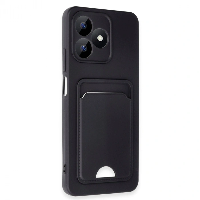 Realme Note 50 4g Kılıf Kelvin Kartvizitli Silikon - Siyah