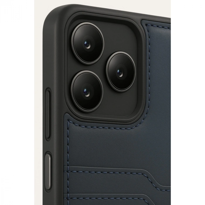 Realme Note 50 4g Kılıf Sara Kartvizitli Deri Kılıf - Lacivert