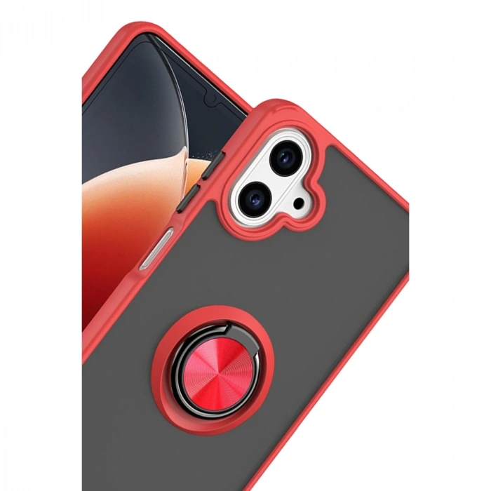 Samsung Galaxy A07 4g Montreal Yüzüklü Silikon Kapak - Kırmızı