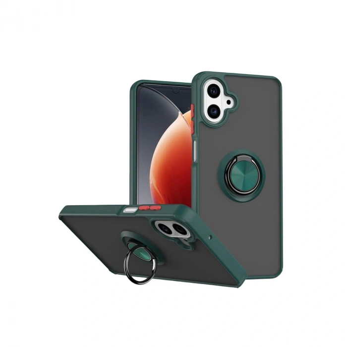 Samsung Galaxy A07 4g Montreal Yüzüklü Silikon Kapak - Yeşil