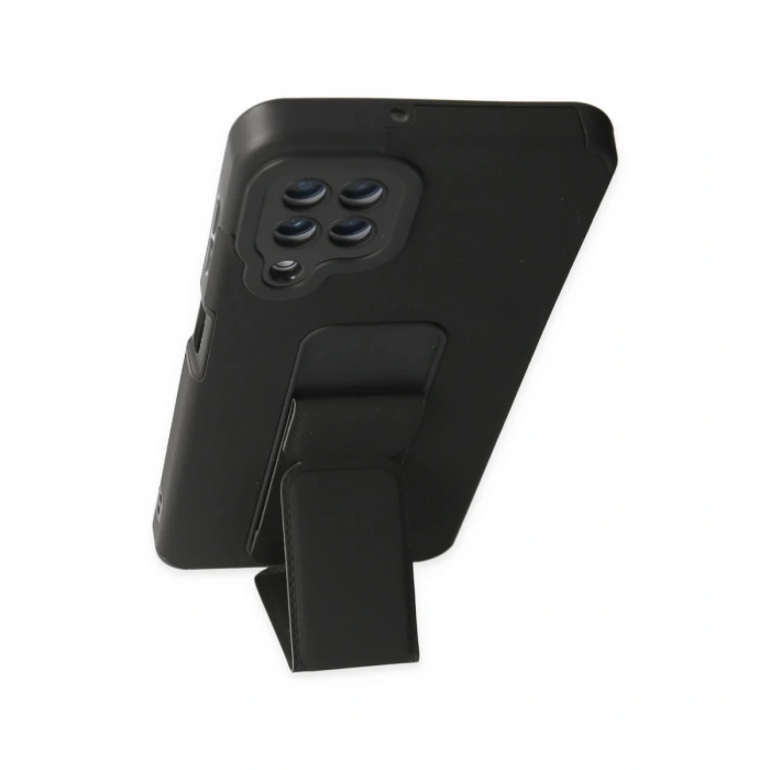 Samsung Galaxy A22 Kılıf Mega Standlı Silikon - Siyah