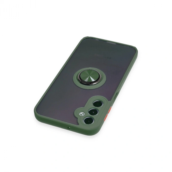 Samsung Galaxy A24 4g Kılıf Montreal Yüzüklü Silikon Kapak - Yeşil