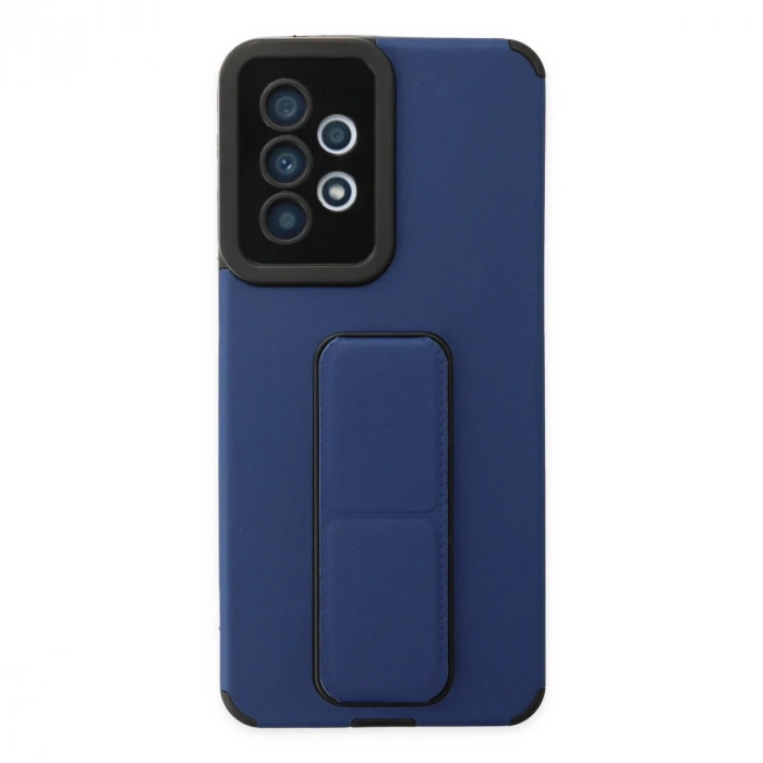 Samsung Galaxy A33 5g Kılıf Mega Standlı Silikon - Mavi