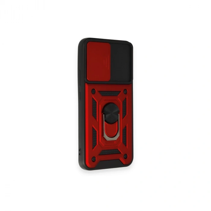 Samsung Galaxy A54 5g Kılıf Pars Lens Yüzüklü Silikon - Kırmızı