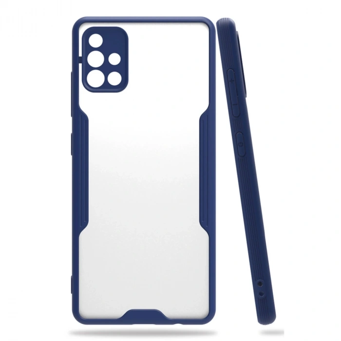 Samsung Galaxy A71 Kılıf Platin Silikon - Lacivert